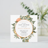 Een cutie is op de weg Citrus Baby shower Kaart (Staand voorkant)