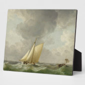 Een cutter in een sterke bries (olie op koper) fotoplaat (Zijkant)