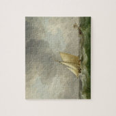 Een cutter in een sterke bries (olie op koper) legpuzzel (Verticaal)