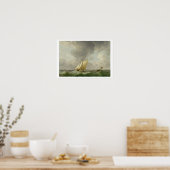 Een cutter in een sterke bries (olie op koper) poster (Keuken)