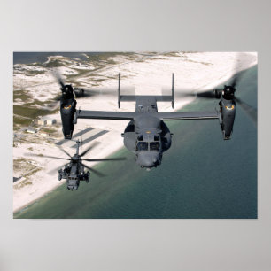Een CV-22 Osprey en een MH-53 Pave Low Poster