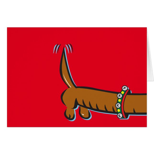 Een Dachshund die kerststrijders draagt (Voorkant Horizontaal)