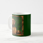 Een dachshund papa en zijn jongen koffiemok (Voorkant links)
