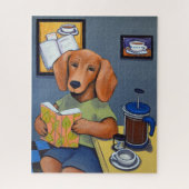 Een Dachshund's Cafe puzzel Legpuzzel (Verticaal)