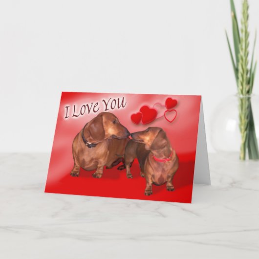 Een dachsund Valentijnsdag Feestdagen Kaart (Voorkant)