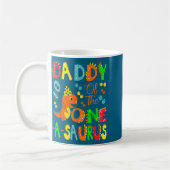 Een Daddy Saurus 1e verjaardag Dinosaurus Koffiemok (Links)