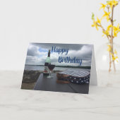 EEN ***DAG AAN HET MEER*** VERJAARDAG WENSEN KAART (Gele Bloem)