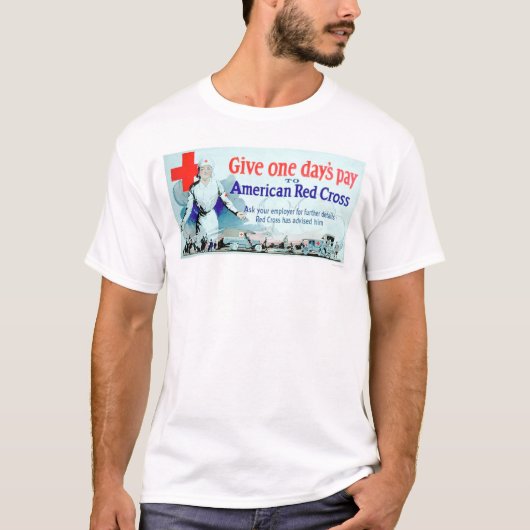 Een dag betalen aan het Rode Kruis (US00048) T-shirt (Voorkant)