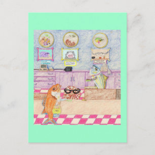 Een dag bij de bank briefkaart