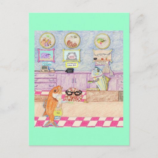 Een dag bij de bank briefkaart (Voorkant)