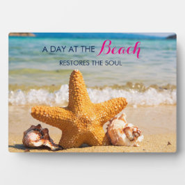 Een dag bij de Beach met het citaat van de Starfis Fotoplaat