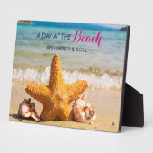 Een dag bij de Beach met het citaat van de Starfis Fotoplaat (Zijkant)