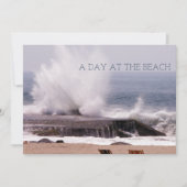 Een dag bij de Beach Retro Ocean Wave Splash Save The Date (Voorkant)