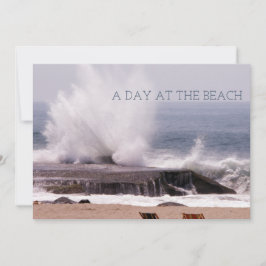 Een dag bij de Beach Retro Ocean Wave Splash Save The Date