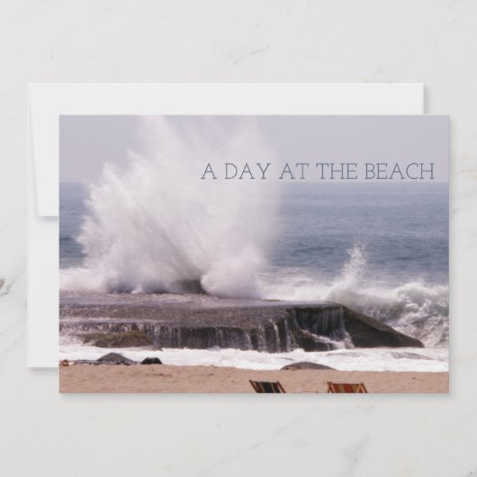 Een dag bij de Beach Retro Ocean Wave Splash Save The Date (Voorkant)