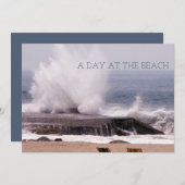 Een dag bij de Beach Retro Ocean Wave Splash Save The Date (Voorkant / Achterkant)