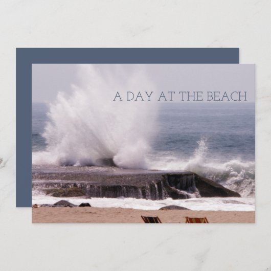 Een dag bij de Beach Retro Ocean Wave Splash Save The Date (Voorkant / Achterkant)