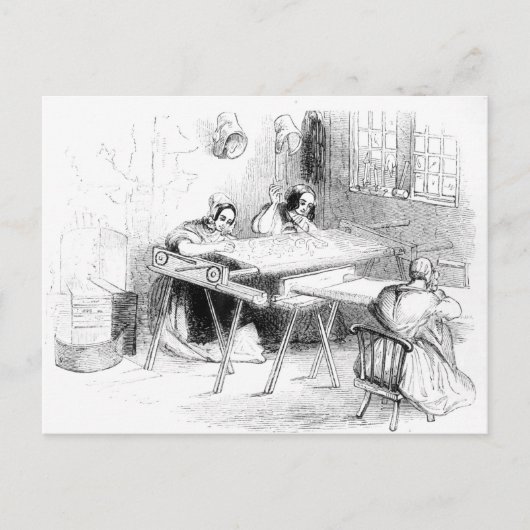 Een dag bij de fabrikanten van Nottingham Lace Briefkaart (Voorkant)