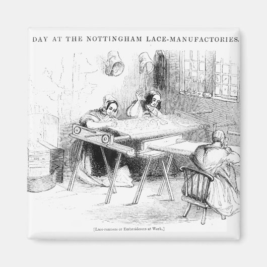Een dag bij de fabrikanten van Nottingham Lace Magneet (Voorkant)