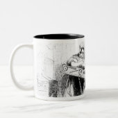 Een dag bij de fabrikanten van Nottingham Lace Tweekleurige Koffiemok (Links)