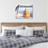Een dag bij het meer van 1996 canvas afdruk (Insitu (Slaapkamer))