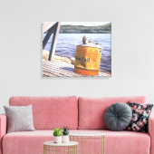Een dag bij het meer van 1996 canvas afdruk (Insitu (Woonkamer))