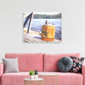 Een dag bij het meer van 1996 canvas afdruk (Insitu (Woonkamer))