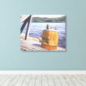 Een dag bij het meer van 1996 canvas afdruk (Insitu (Houten vloer))