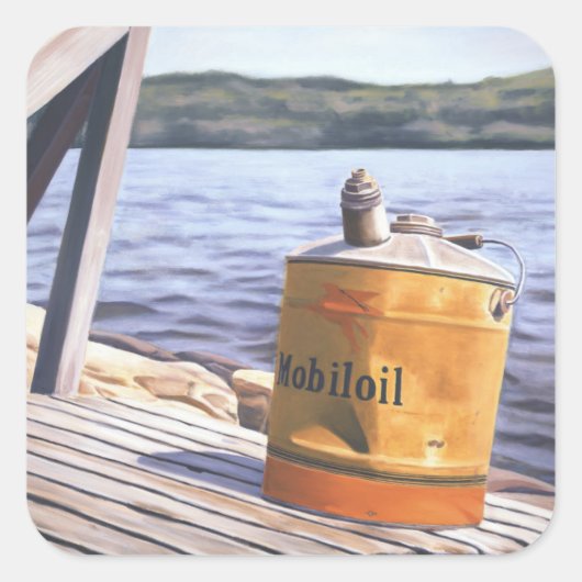 Een dag bij het meer van 1996 vierkante sticker (Voorkant)