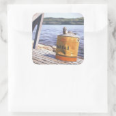 Een dag bij het meer van 1996 vierkante sticker (Tas)