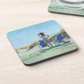 Een dag bij het strand bier onderzetter (Linkerzijde)