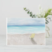 Een dag bij het strand feestdagenkaart (Staand voorkant)