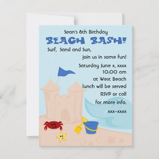 Een dag bij het strand kaart (Voorkant)
