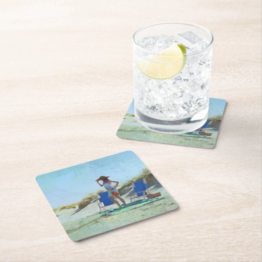 Een dag bij het strand kartonnen onderzetters (Insitu)