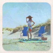 Een dag bij het strand kartonnen onderzetters (Voorkant)