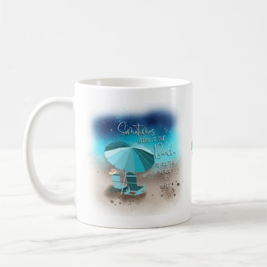 Een dag bij het strand koffiemok (Links)