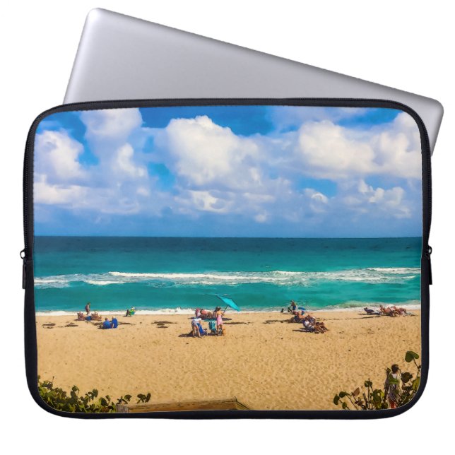 Een dag bij het strand laptop sleeve (Voorkant)