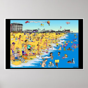 Een dag bij het strand. Oude Orchard Beach, ik. Poster
