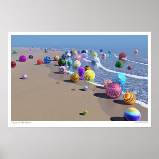 Een dag bij het strand poster