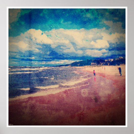 Een dag bij het strand poster (Voorkant)