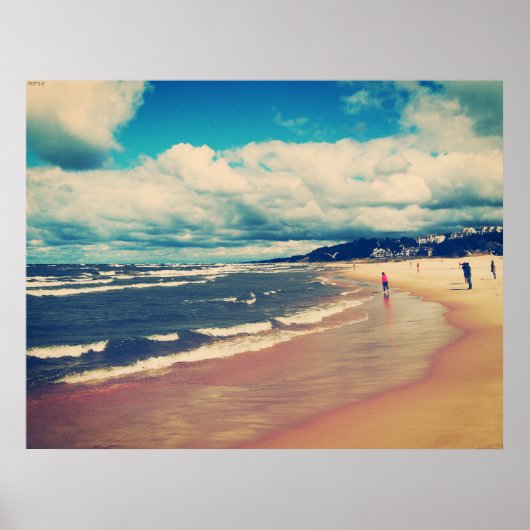 Een dag bij het strand poster (Voorkant)