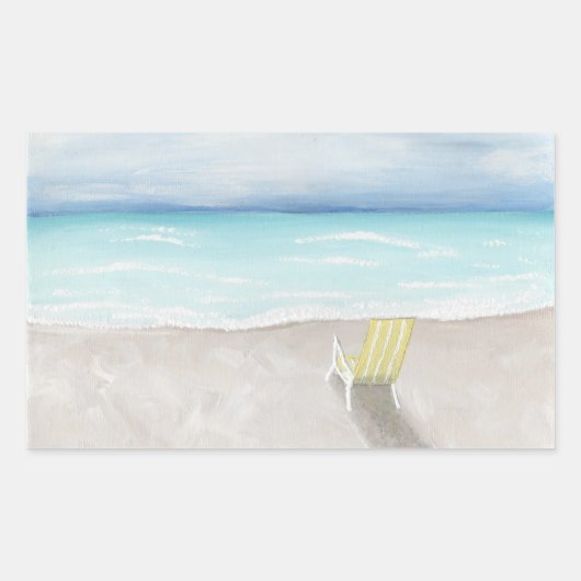 Een dag bij het strand rechthoekige sticker (Voorkant)