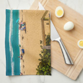 Een dag bij het strand theedoek (Quarter Fold)