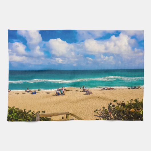 Een dag bij het strand theedoek (Horizontaal)