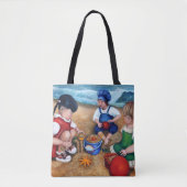 Een dag bij het strand tote bag (Voorkant)