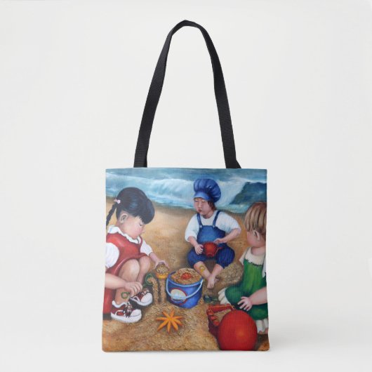 Een dag bij het strand tote bag (Voorkant)