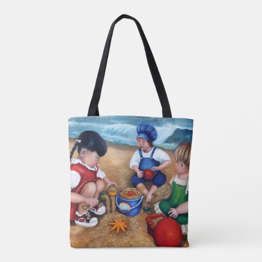 Een dag bij het strand tote bag (Achterkant)