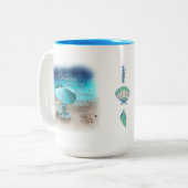 Een dag bij het strand tweekleurige koffiemok (Voorkant links)