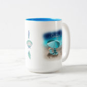 Een dag bij het strand tweekleurige koffiemok (Voorkant rechts)