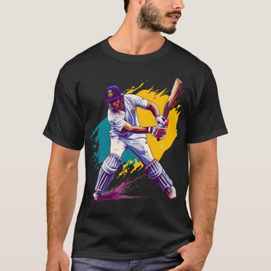 Een dag cricket digitale kunst t-shirt (Voorkant)